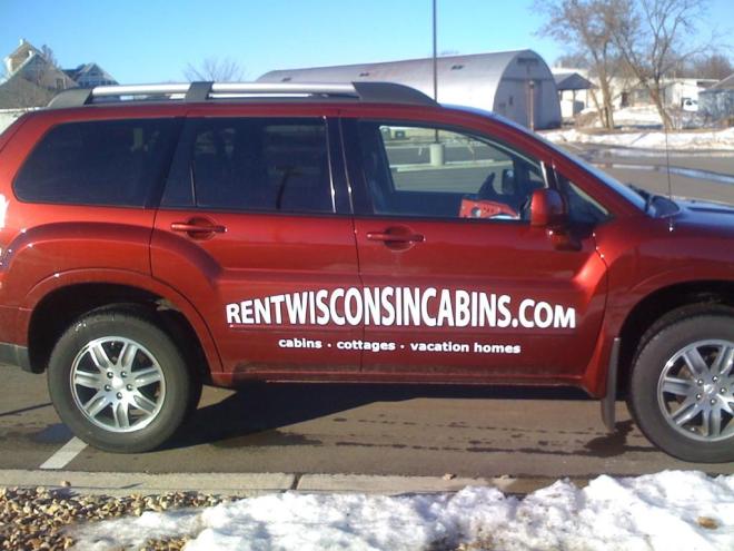 the Rent Wisconsin Cabins truck