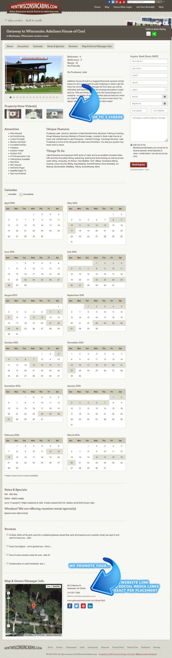 Screen Capture of our Details page on a Vacation Rental Listing-2015
