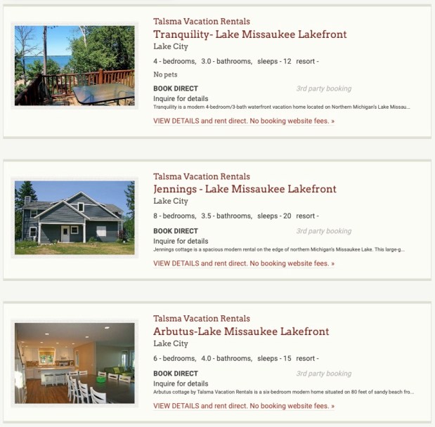 3 Amazing Talsma Vacation Rentals Listed on RentMichiganCabins.com. Lake Missaukee&nbsp;Lakefront!