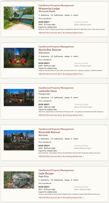 5 New Listings Launched by RentWisconsinCabins.com! Brings Total to&nbsp;726!