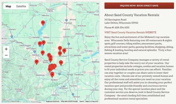 Sand County Vacation Rentals – Celebrating 12 Years of Partnership with RentWisconsinCabins.com. 244 Inquiries in&nbsp;2024.