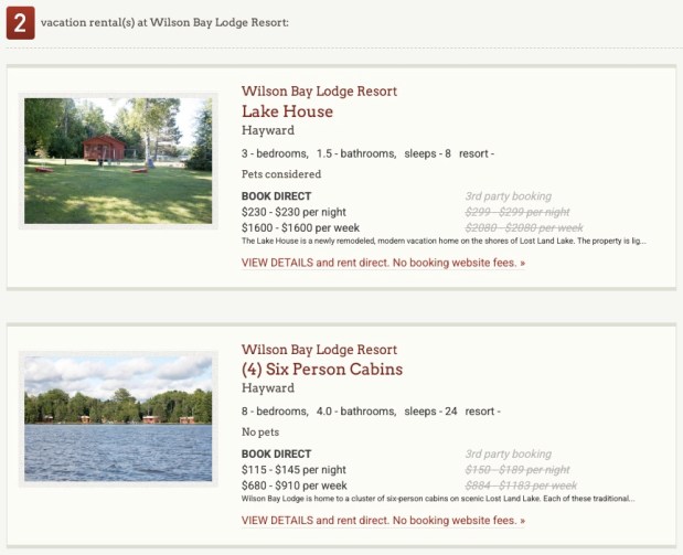 Celebrating seven years of partnership with It’s Cabin Time®, Wilson Bay Lodge Resort on Lost Land Lake in Hayward, Wisconsin, offers Cabintimers an authentic Northwoods retreat through RentWisconsinCabins.com.