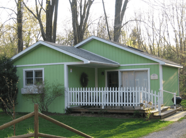 Sweethaven Resort in Union Pier, MI: six pet‑friendly cottages with hot tubs, fireplaces, and forest paths near Lake Michigan. A RentMichiganCabins.com member since&nbsp;2013!