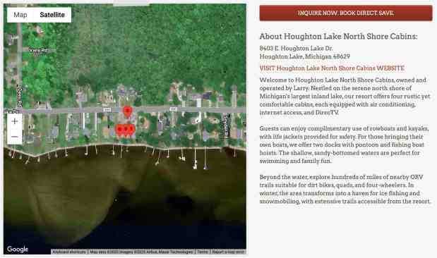 Houghton Lake North Shore Cabins: Boat Hoists, Free Kayaks, and Trail-Ready Michigan Fun. A RentMichiganCabins.com Listing Partner Since&nbsp;2018!