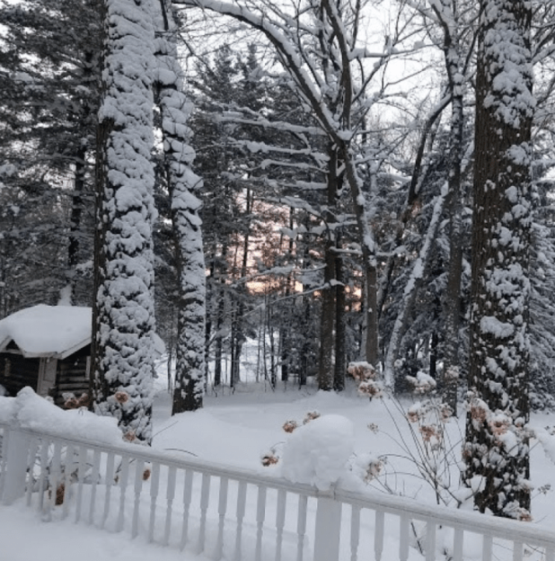The French Rooster House on Upper Scott Lake: Screened-Porch Mornings, Dockside Sunsets, and a Fireplace for Cozy Nights. A RentMichiganCabins.com Listing Partner Since&nbsp;2018!